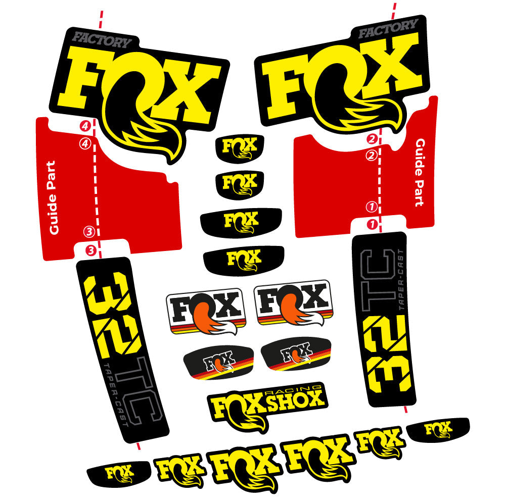 Autocollant Fox 32 Taper Cast Factory, Fourche 29, Autocollant Vélo vinyle
