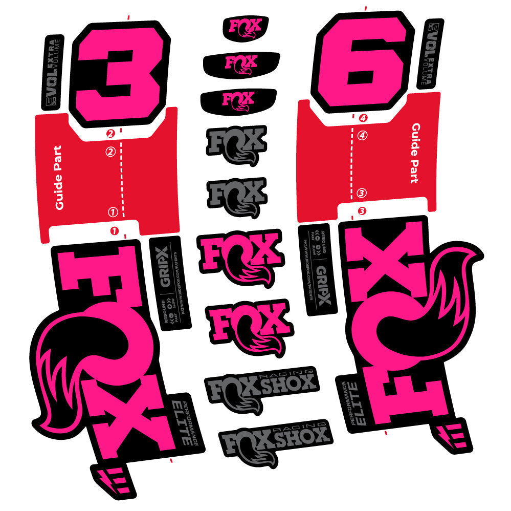 Autocollant FOX 36 Performance Elite E-Optimized, Fourche 29, Autocollant Vélo vinyle