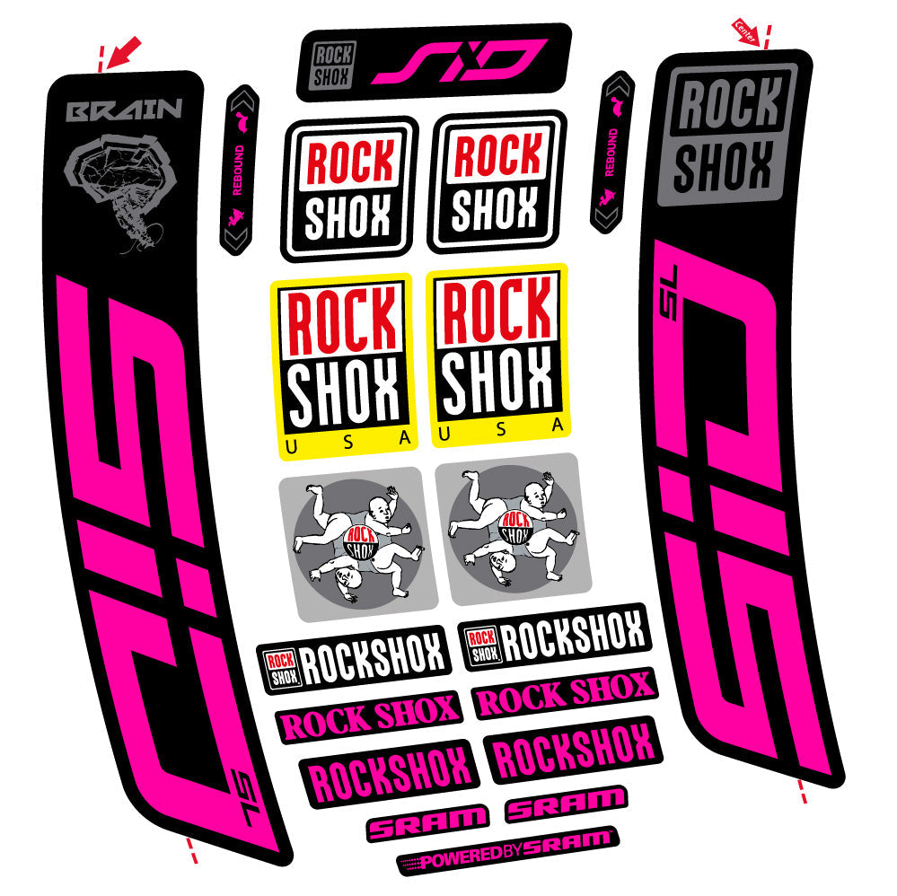 Autocollant Rock Shox Sid Brain SL 2021-2024, Fourche 29, Autocollant vélo vinyle