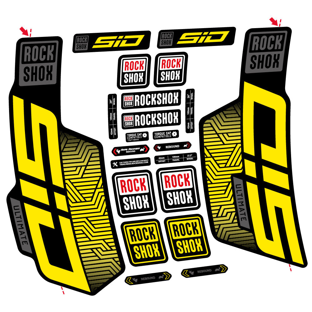 Autocollant Rock Shox Sid Ultimate Flight Attendant, Fourche 29, Autocollant Vélo vinyle