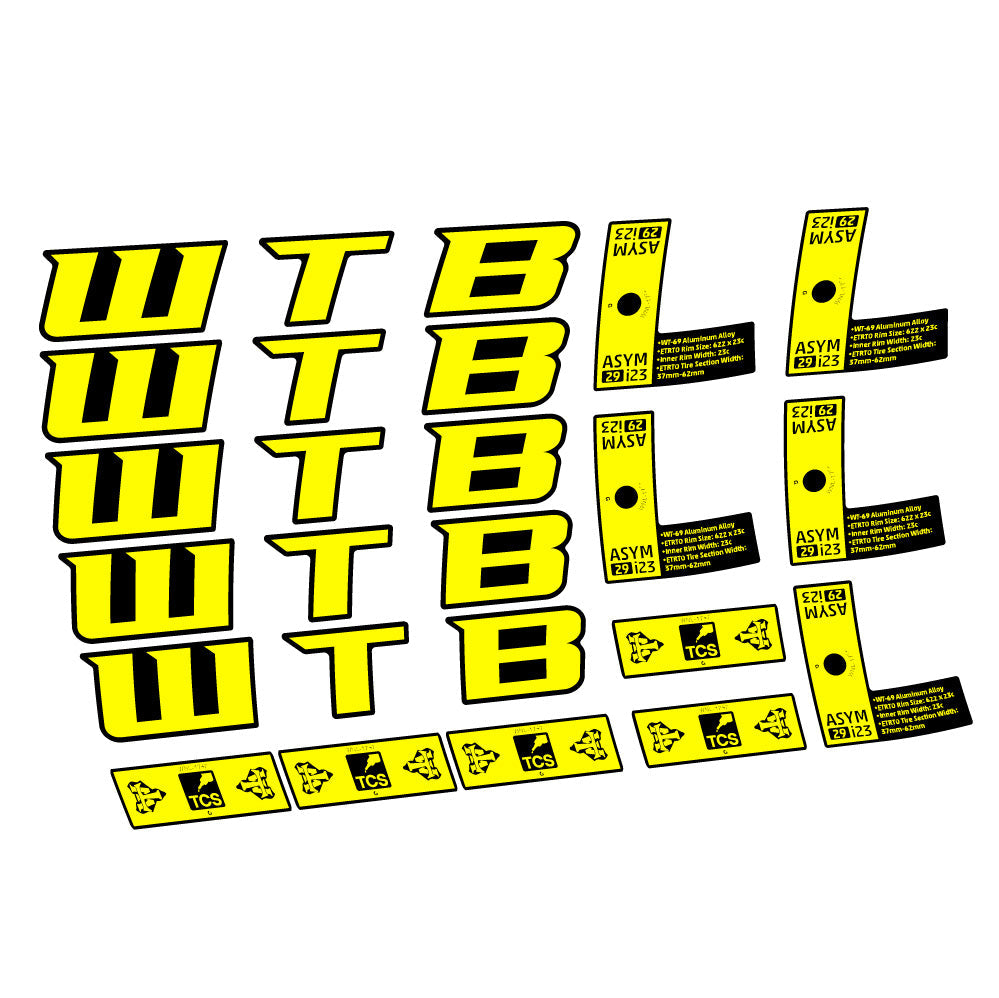 Autocollant WTB ASYM i23, Roues VTT 29, Autocollant Vélo vinyle