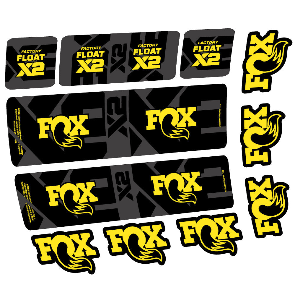 Autocollant Fox Float X2 Factory, Amortisseur, Autocollant vélo vinyle