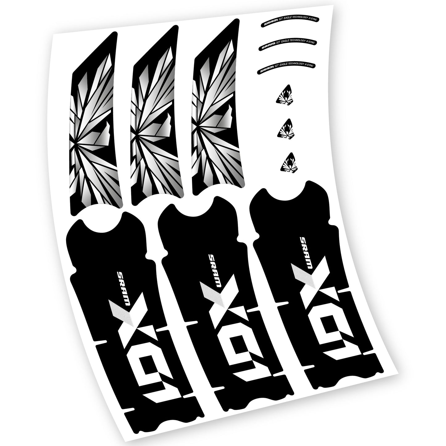 Autocollants, SRAM X01 Eagle Boost DUB, pédalier, autocollant Vélo vinyle