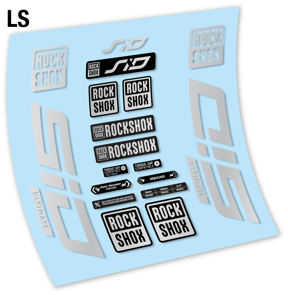 Autocollant, Rock Shox Sid Ultimate 2021, Vélo Fourche 27.5, Vinyle sticker