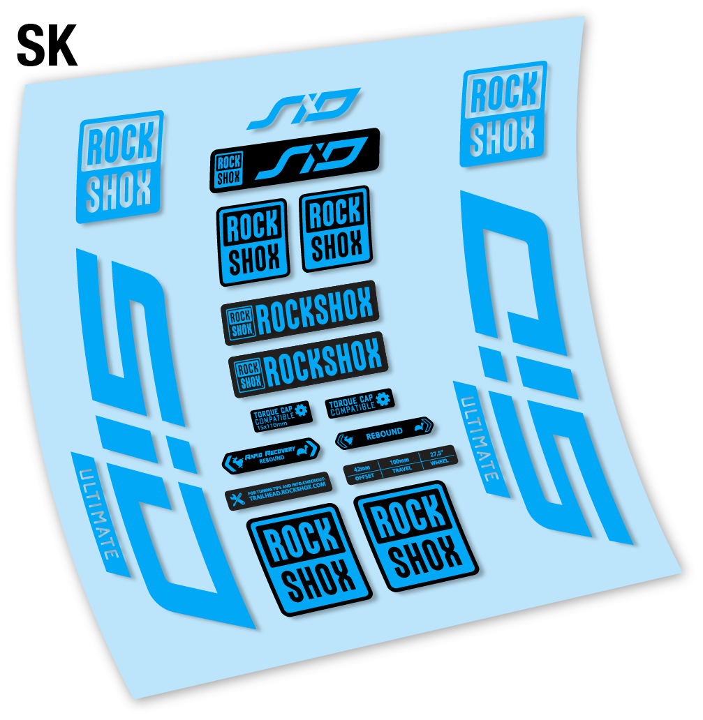 Autocollant, Rock Shox Sid Ultimate 2021, Vélo Fourche 27.5, Vinyle sticker