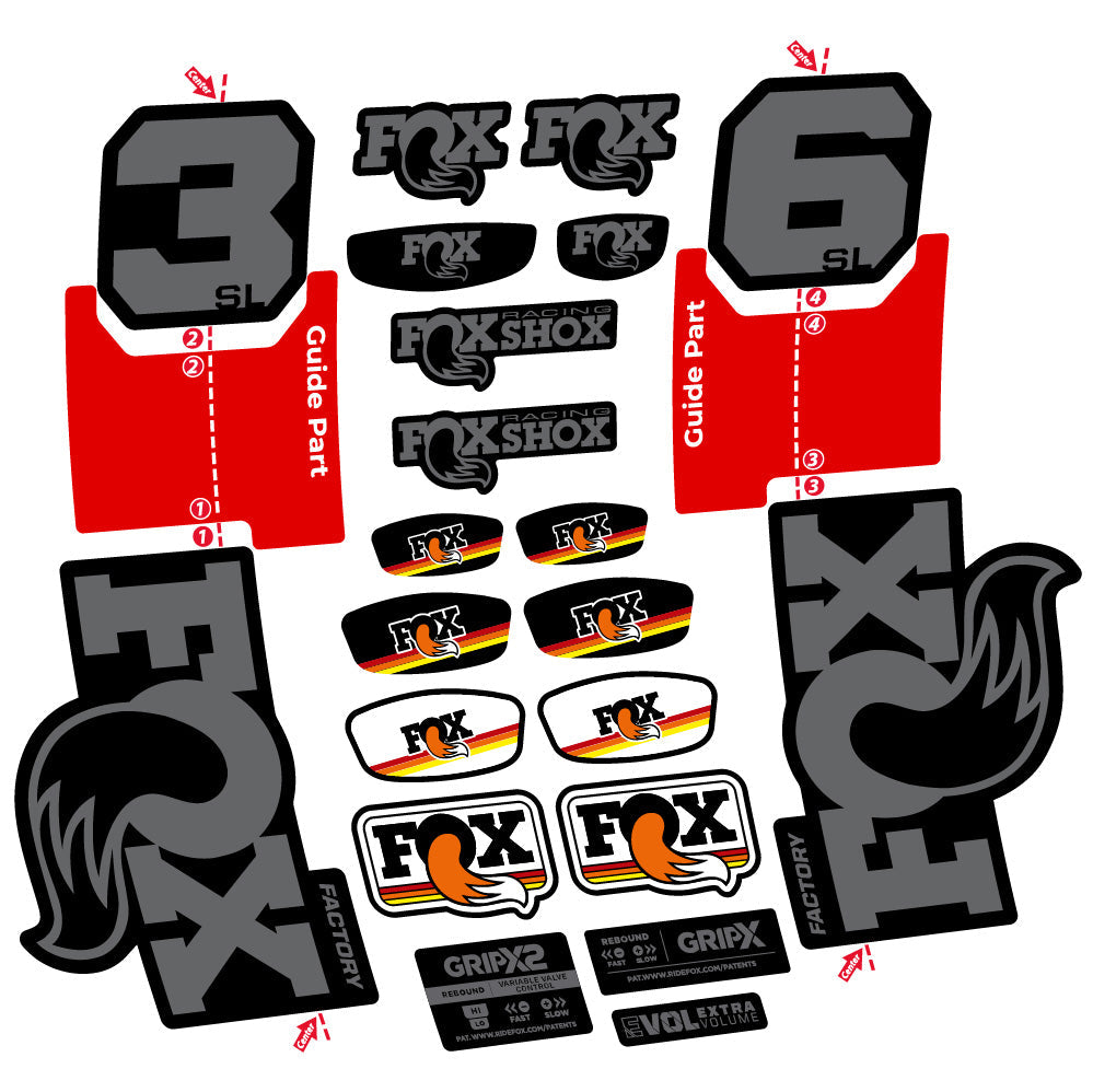 Autocollant Fox 36 SL Factory, Fourche 29, Autocollant Vélo vinyle