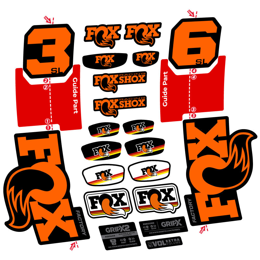 Autocollant Fox 36 SL Factory, Fourche 29, Autocollant Vélo vinyle