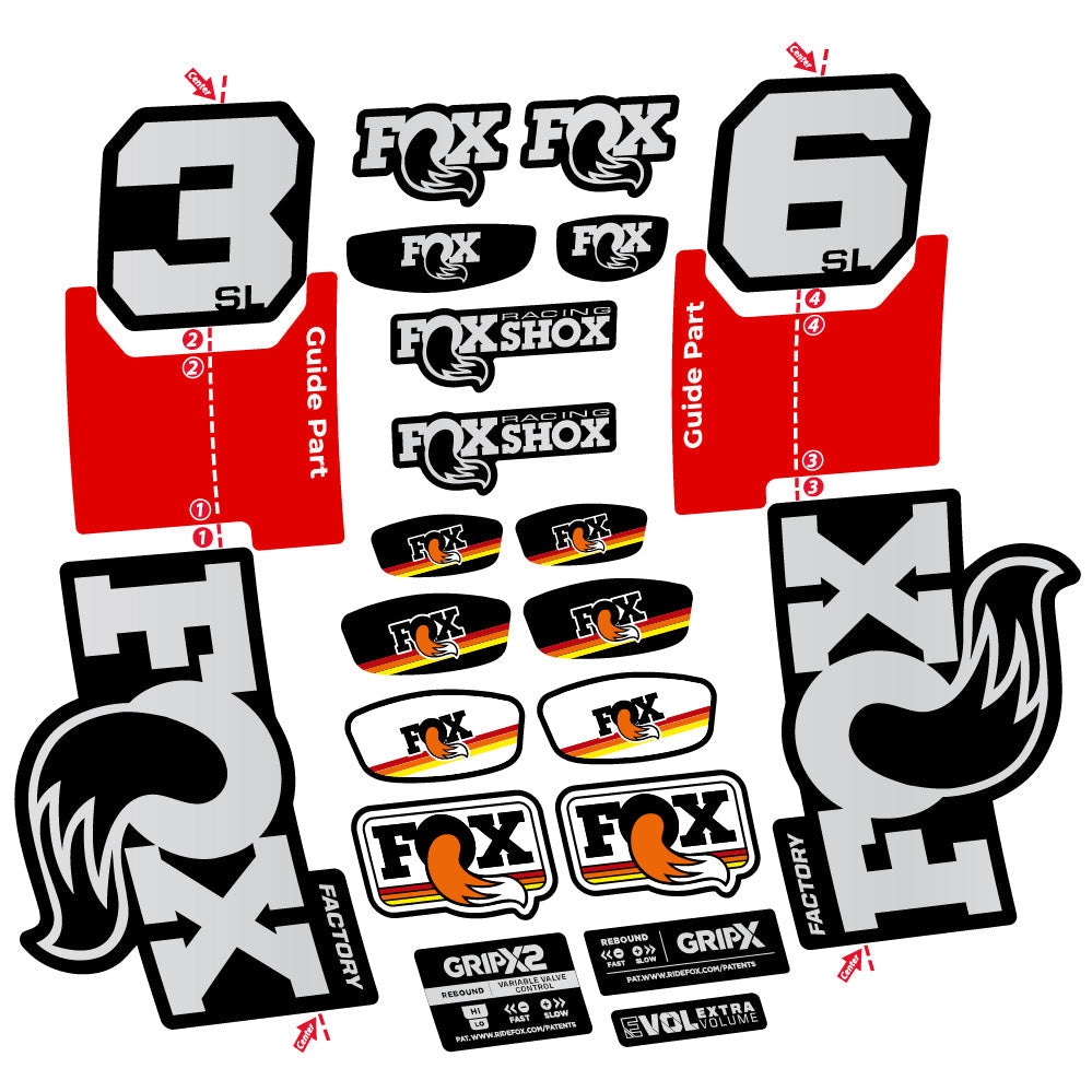 Autocollant Fox 36 SL Factory, Fourche 29, Autocollant Vélo vinyle