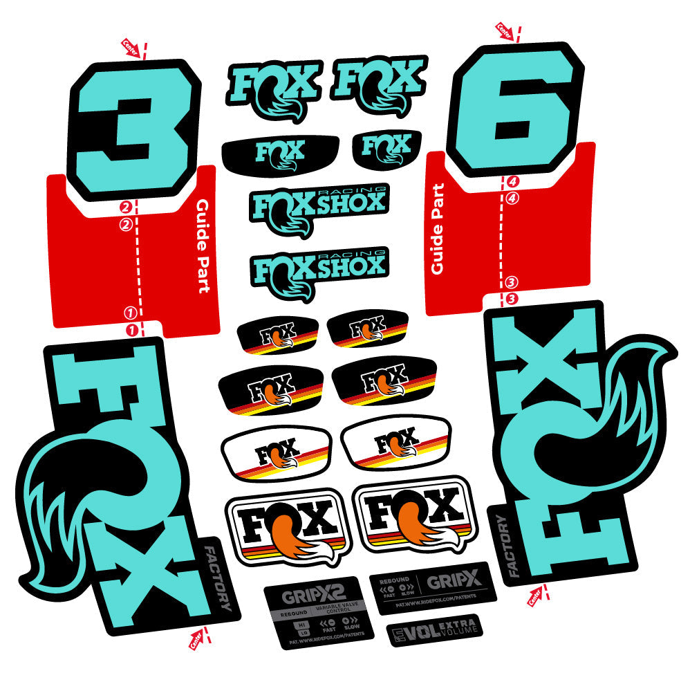 Autocollant Fox 36 Factory, Fourche 29, Autocollant Vélo vinyle