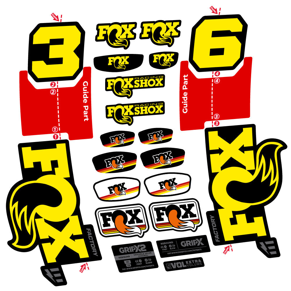 Autocollant Fox 36 Factory E-Optimized, Fourche 29, Autocollant Vélo vinyle