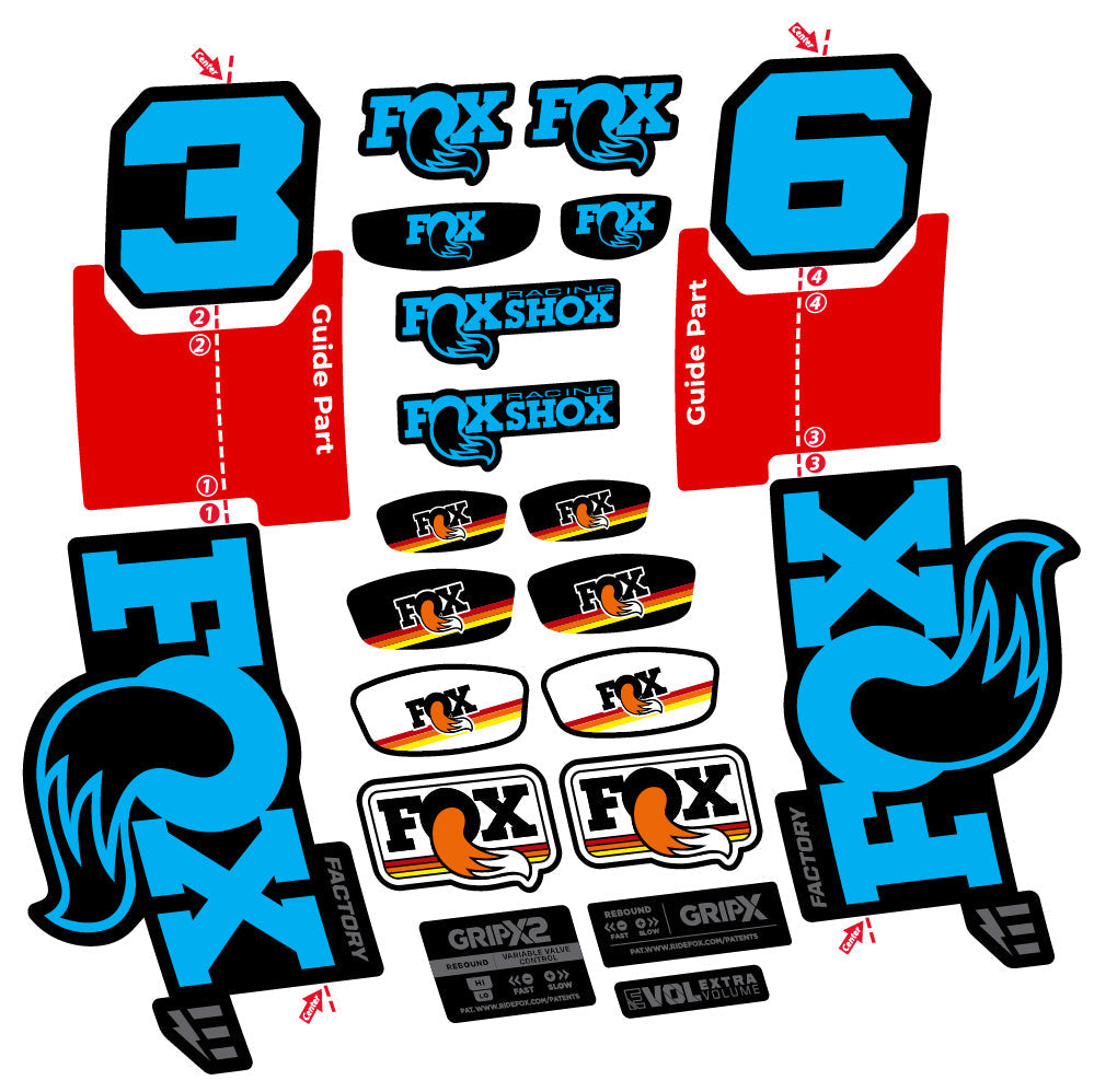 Autocollant Fox 36 Factory E-Optimized, Fourche 29, Autocollant Vélo vinyle