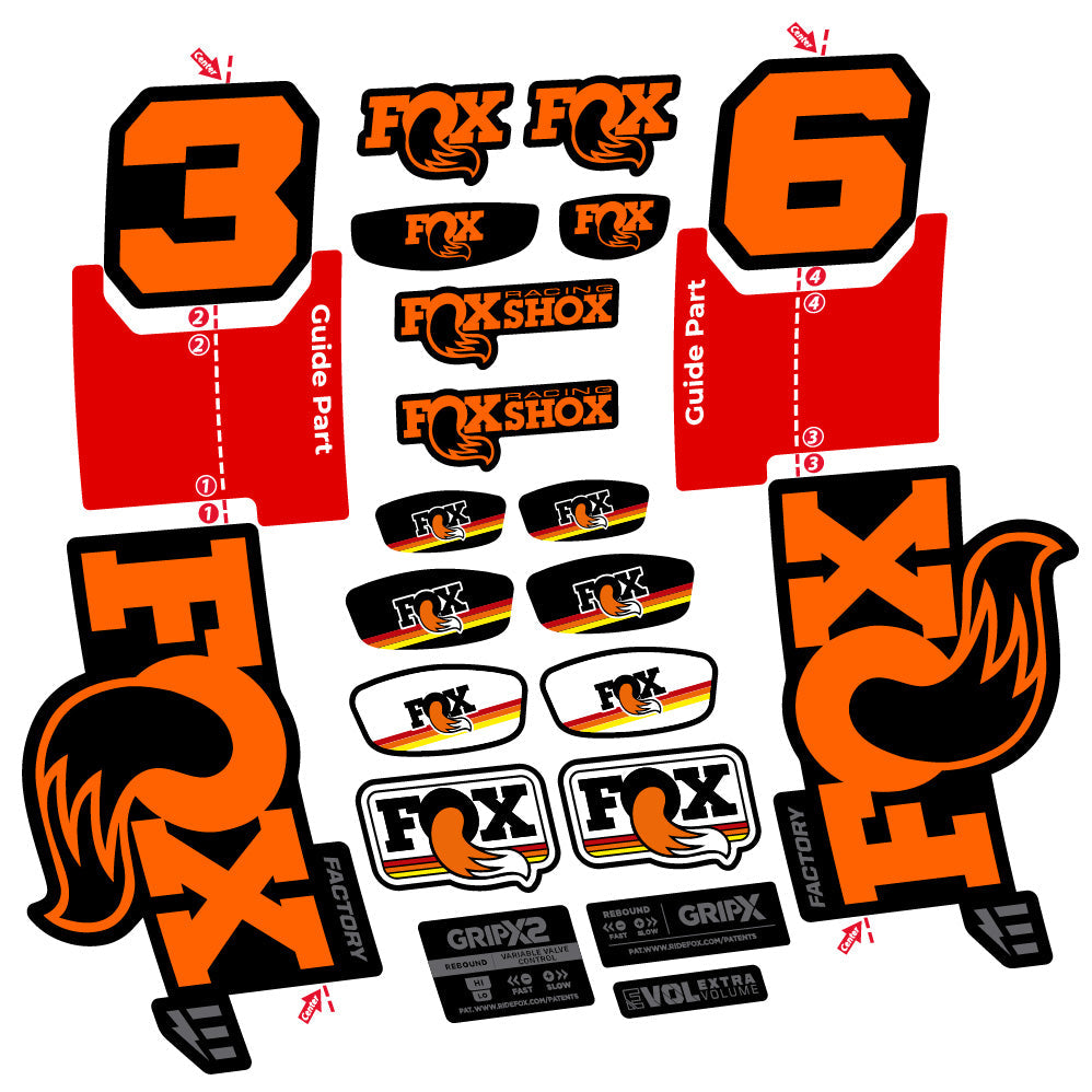 Autocollant Fox 36 Factory E-Optimized, Fourche 29, Autocollant Vélo vinyle