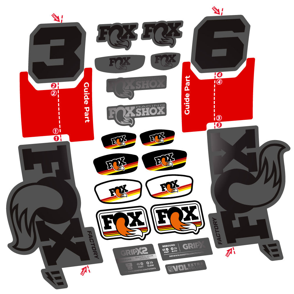 Autocollant Fox 36 Factory E-Optimized, Fourche 29, Autocollant Vélo vinyle