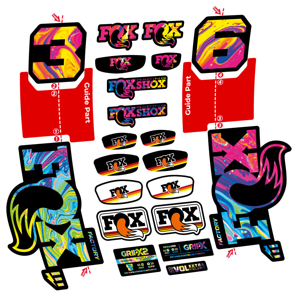 Autocollant Fox 36 Factory E-Optimized, Fourche 29, Autocollant Vélo vinyle