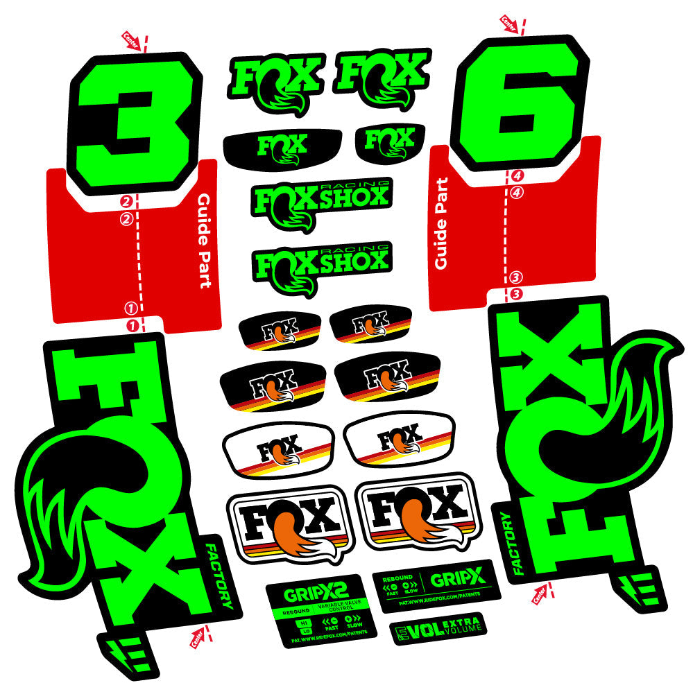 Autocollant Fox 36 Factory E-Optimized, Fourche 29, Autocollant Vélo vinyle
