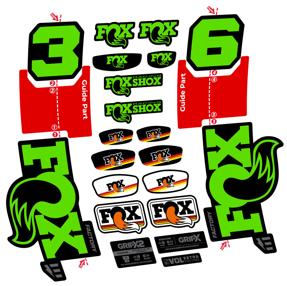 Autocollant Fox 36 Factory E-Optimized, Fourche 29, Autocollant Vélo vinyle
