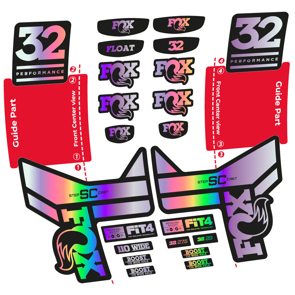 Autocollant Fox 32 SC Performance 2019, Fourche 29, Autocollant Vélo vinyle