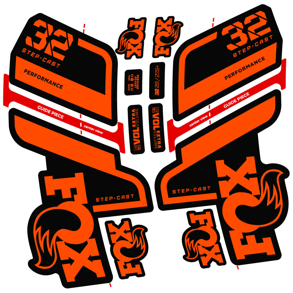 Autocollant Fox 32 Step Cast Performance 2022, Vélo Fourche, Vinyle sticker
