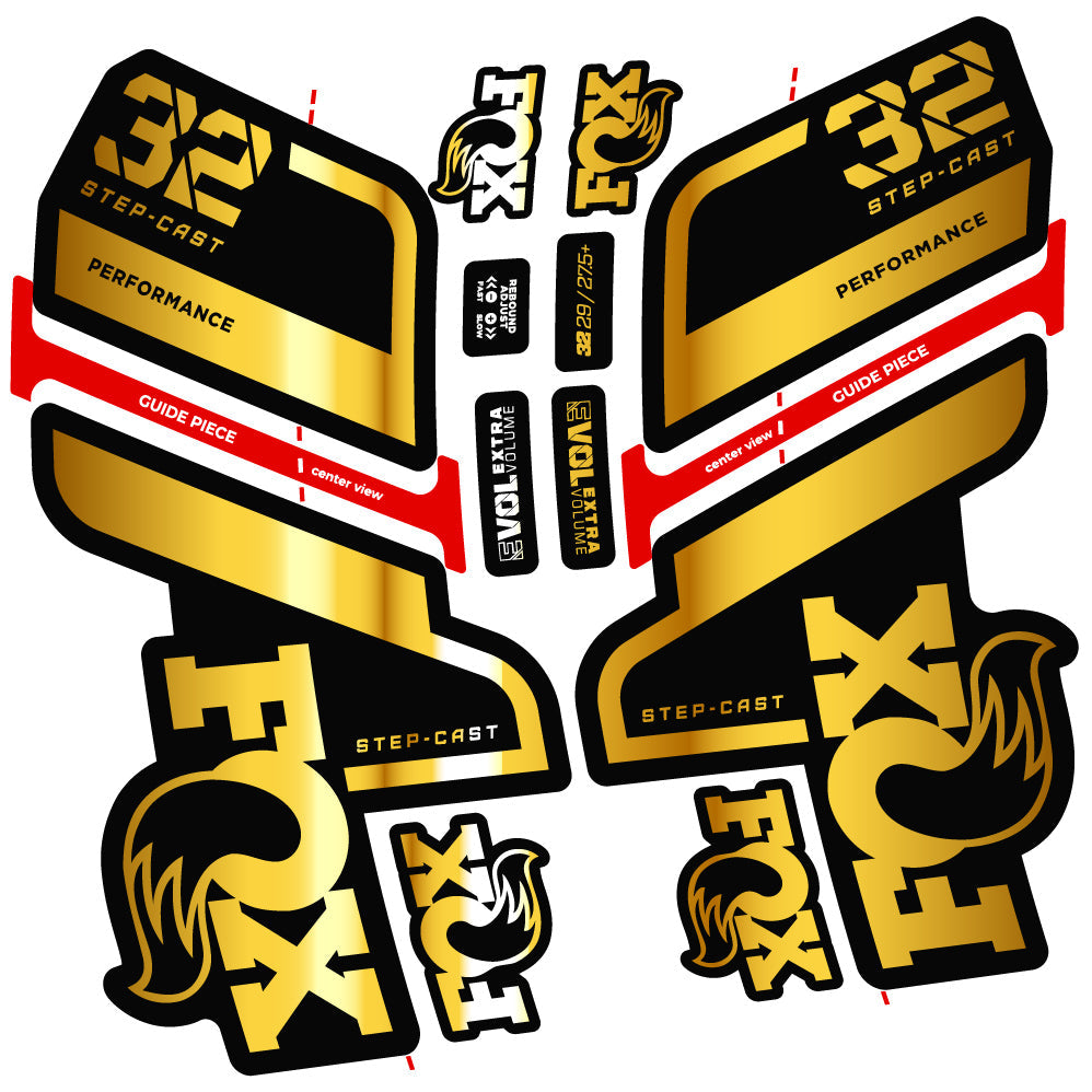 Autocollant Fox 32 Step Cast Performance 2022, Vélo Fourche, Vinyle sticker