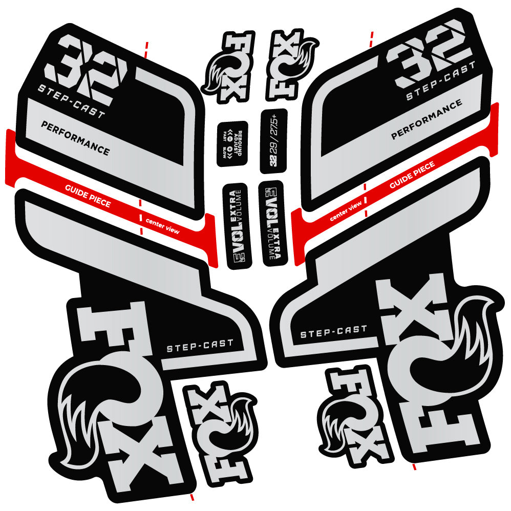 Autocollant Fox 32 Step Cast Performance 2022, Vélo Fourche, Vinyle sticker