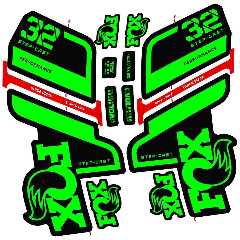 Autocollant Fox 32 Step Cast Performance 2022, Vélo Fourche, Vinyle sticker