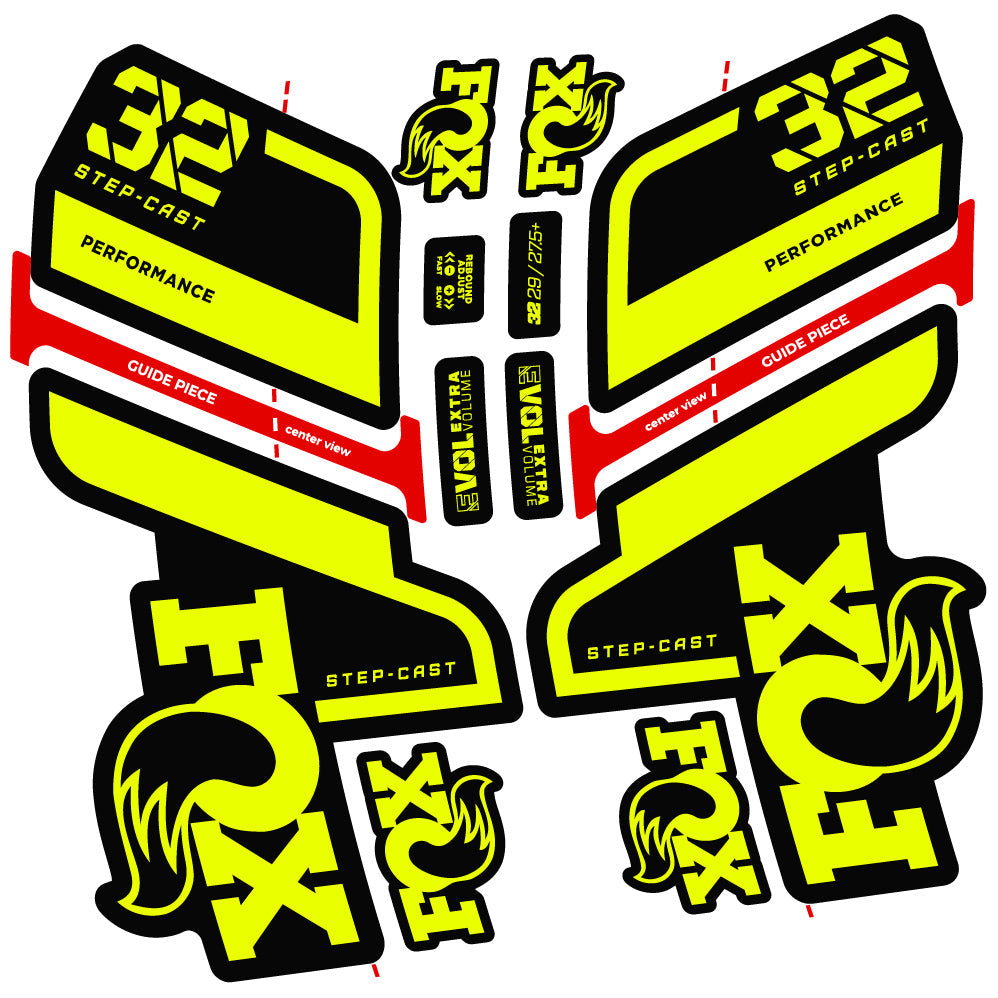 Autocollant Fox 32 Step Cast Performance 2022, Vélo Fourche, Vinyle sticker