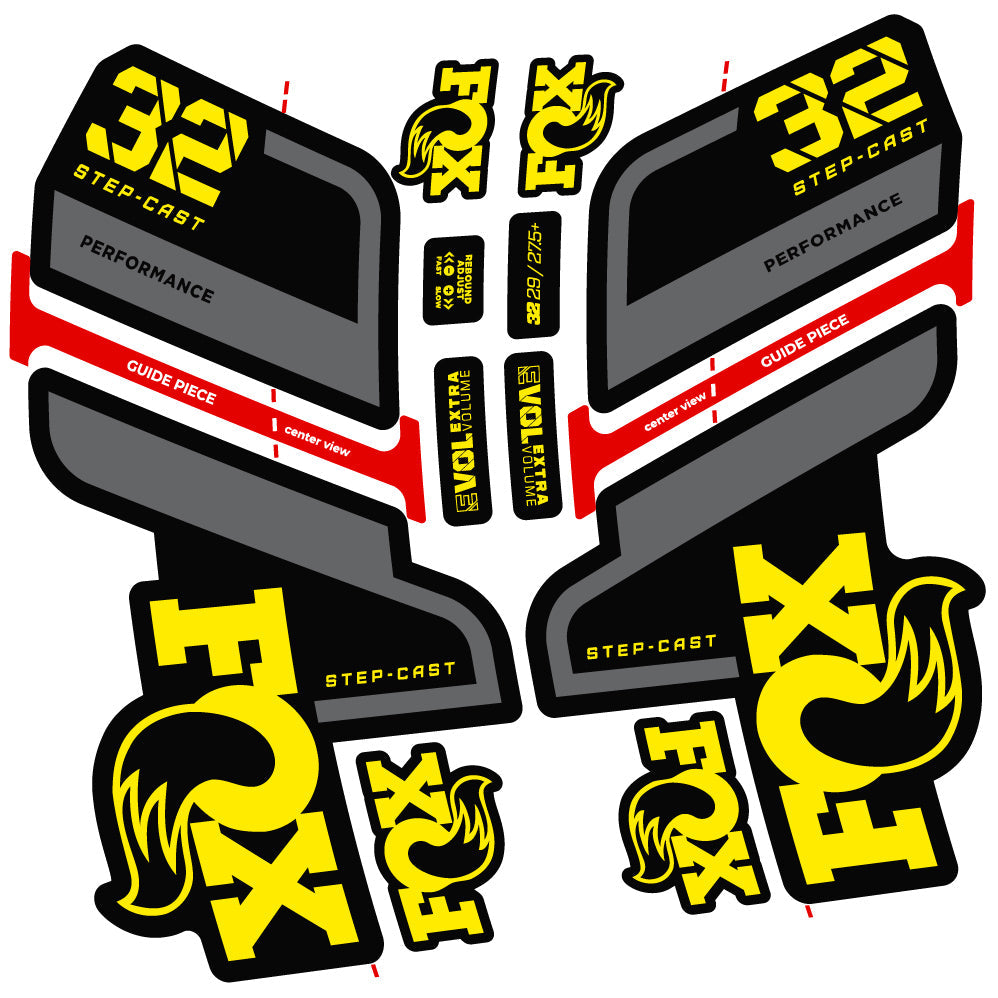 Autocollant Fox 32 Step Cast Performance 2022, Vélo Fourche, Vinyle sticker