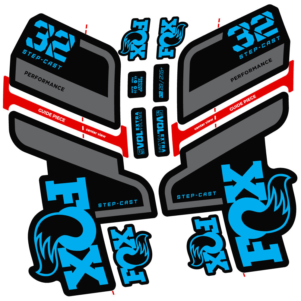 Autocollant Fox 32 Step Cast Performance 2022, Vélo Fourche, Vinyle sticker