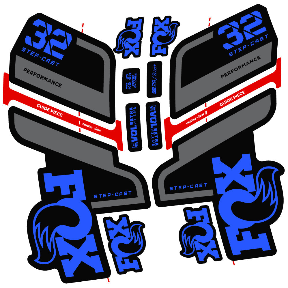 Autocollant Fox 32 Step Cast Performance 2022, Vélo Fourche, Vinyle sticker