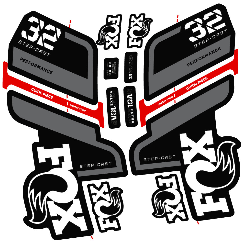 Autocollant Fox 32 Step Cast Performance 2022, Vélo Fourche, Vinyle sticker