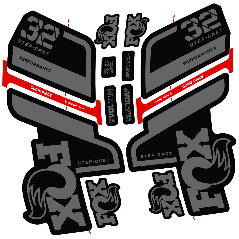 Autocollant Fox 32 Step Cast Performance 2022, Vélo Fourche, Vinyle sticker