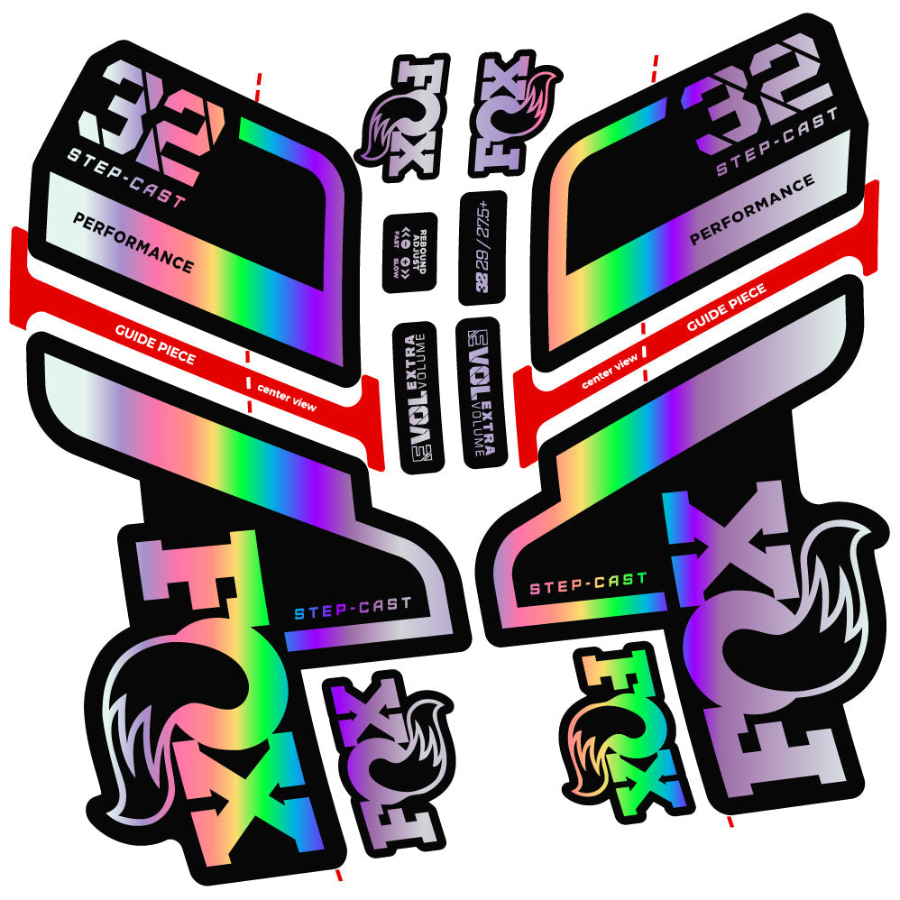 Autocollant Fox 32 Step Cast Performance 2022, Vélo Fourche, Vinyle sticker