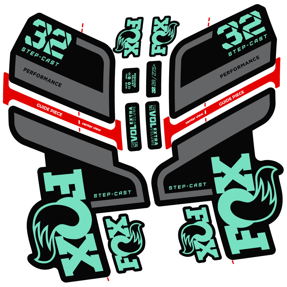 Autocollant Fox 32 Step Cast Performance 2022, Vélo Fourche, Vinyle sticker