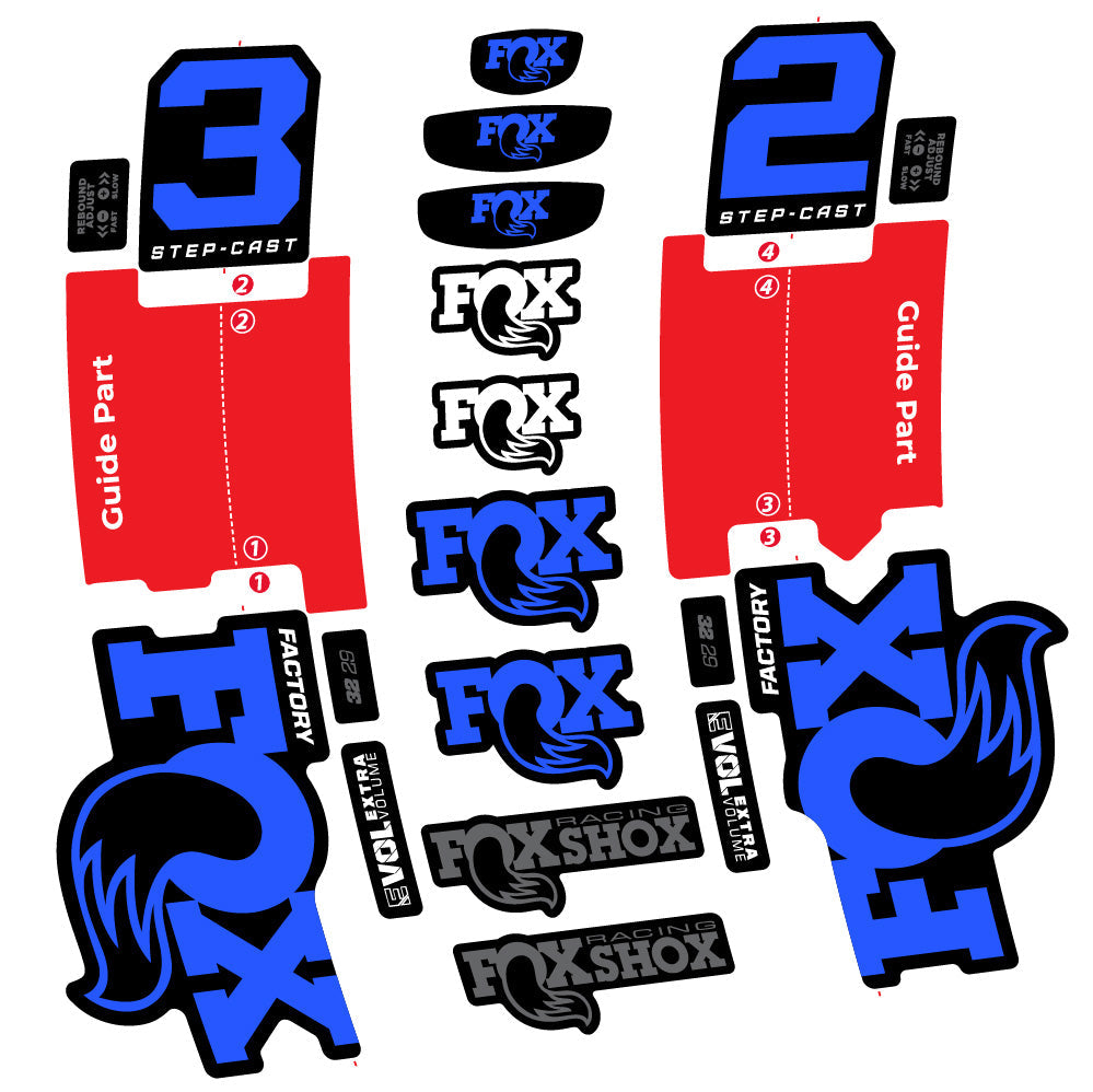 Autocollant Fox 32 Step-Cast Factory 2 2025, Fourche 29, Autocollant Vélo vinyle