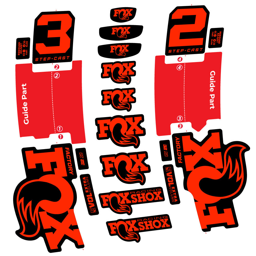 Autocollant Fox 32 Step-Cast Factory 2 2025, Fourche 29, Autocollant Vélo vinyle