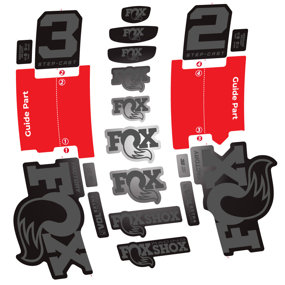 Autocollant Fox 32 Step-Cast Factory 2025, Fourche 29, Autocollant Vélo vinyle