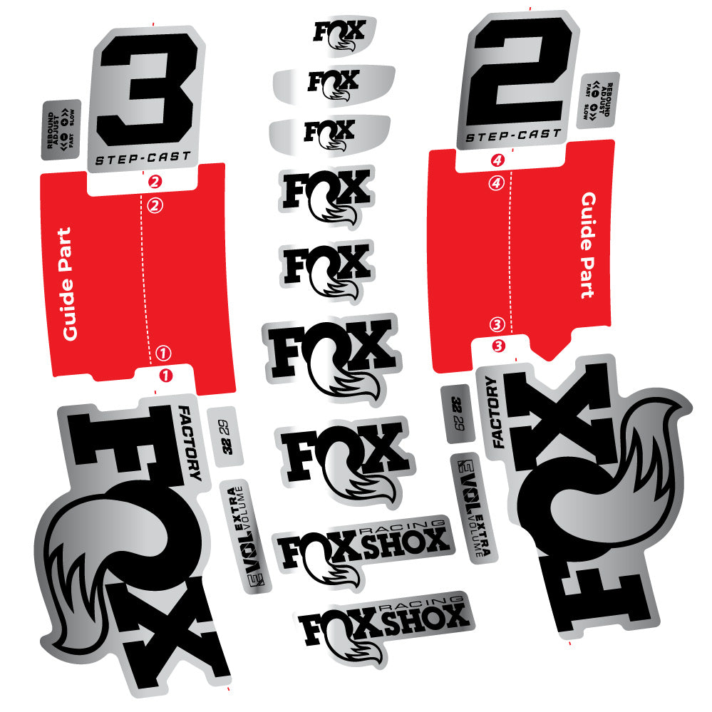 Autocollant Fox 32 Step-Cast Factory 2025, Fourche 29, Autocollant Vélo vinyle