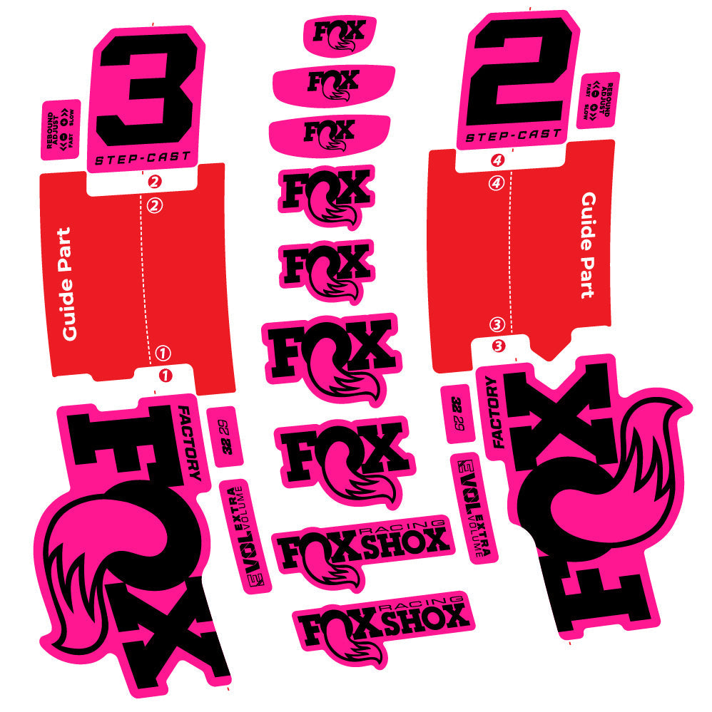Autocollant Fox 32 Step-Cast Factory 2025, Fourche 29, Autocollant Vélo vinyle