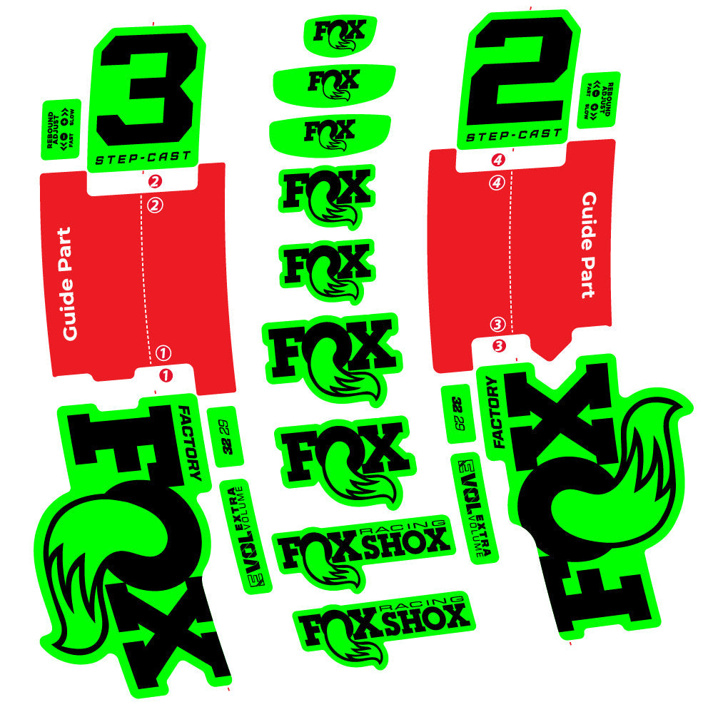 Autocollant Fox 32 Step-Cast Factory 2025, Fourche 29, Autocollant Vélo vinyle