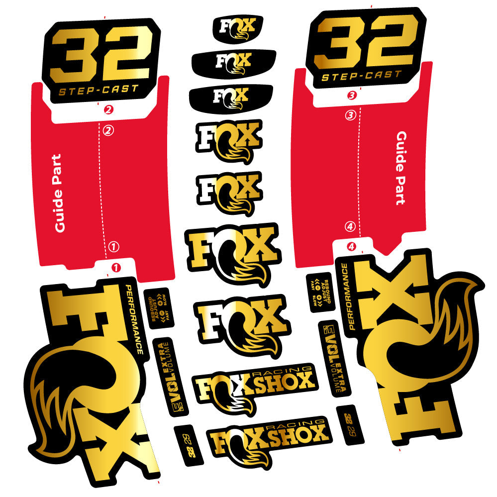 Autocollant Fox 32 Step-Cast Performance 2025, Fourche 29, Autocollant Vélo vinyle