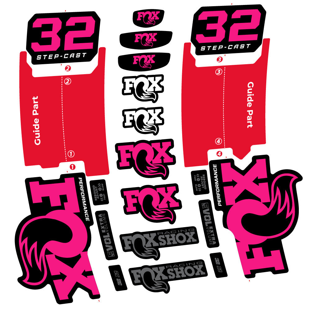 Autocollant Fox 32 Step-Cast Performance 2025, Fourche 29, Autocollant Vélo vinyle