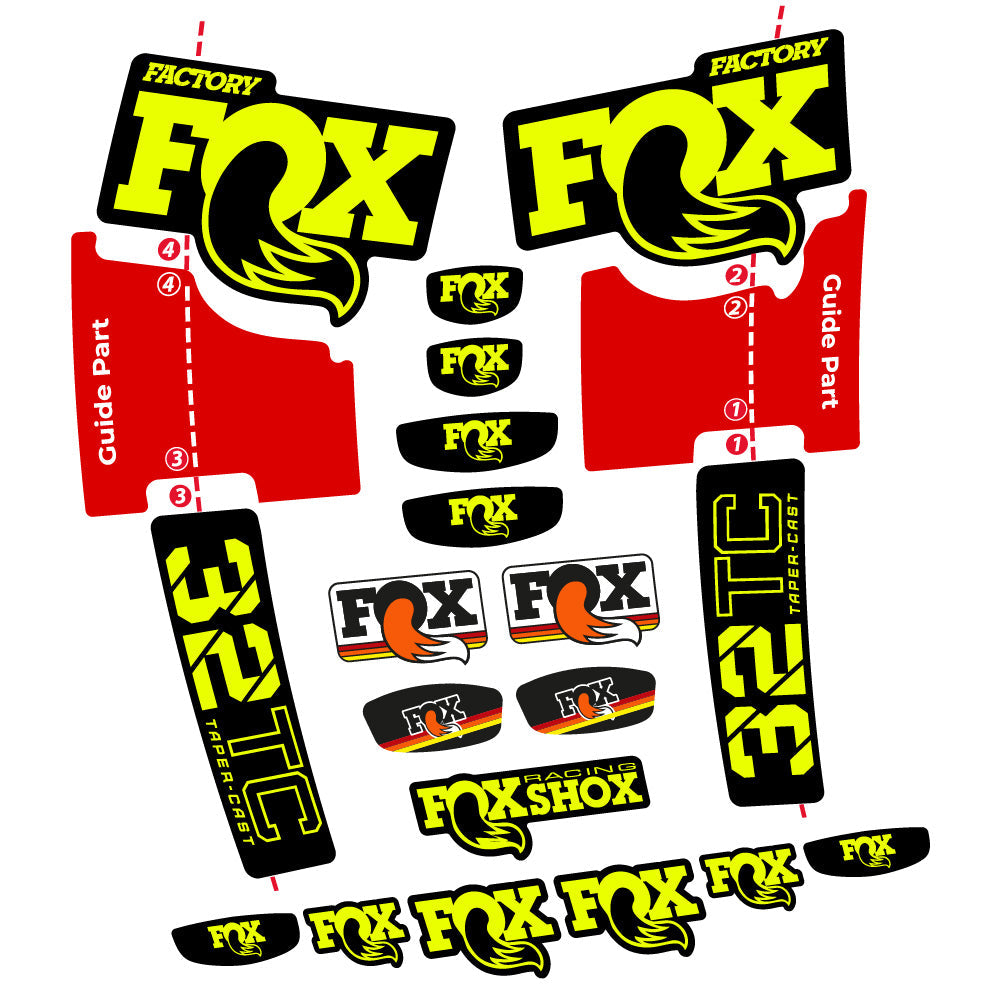 Autocollant Fox 32 Taper Cast Factory, Fourche 29, Autocollant Vélo vinyle