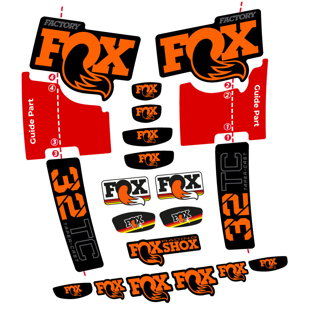 Autocollant Fox 32 Taper Cast Factory, Fourche 29, Autocollant Vélo vinyle