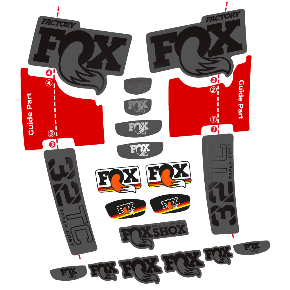Autocollant Fox 32 Taper Cast Factory, Fourche 29, Autocollant Vélo vinyle