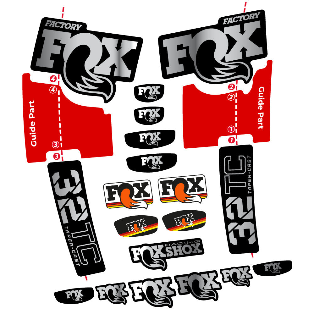 Autocollant Fox 32 Taper Cast Factory, Fourche 29, Autocollant Vélo vinyle