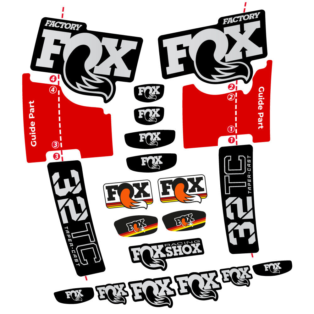 Autocollant Fox 32 Taper Cast Factory, Fourche 29, Autocollant Vélo vinyle