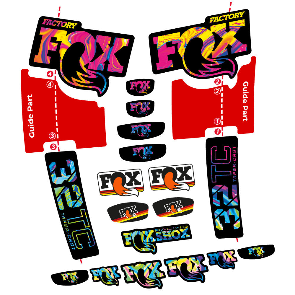 Autocollant Fox 32 Taper Cast Factory, Fourche 29, Autocollant Vélo vinyle
