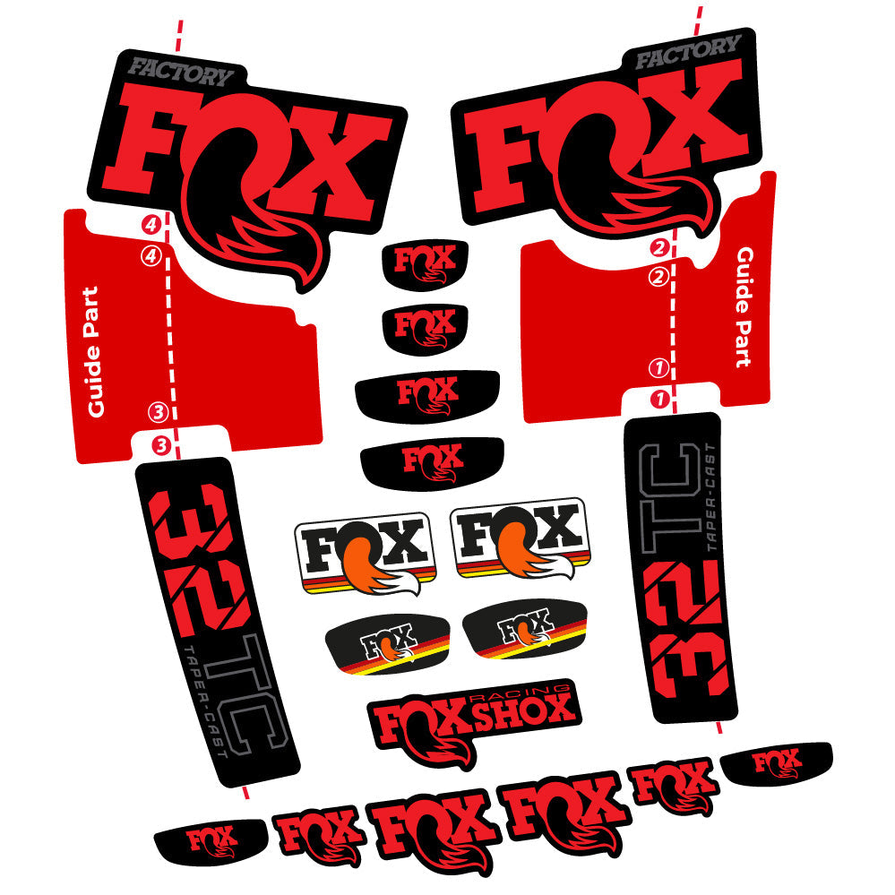 Autocollant Fox 32 Taper Cast Factory, Fourche 29, Autocollant Vélo vinyle