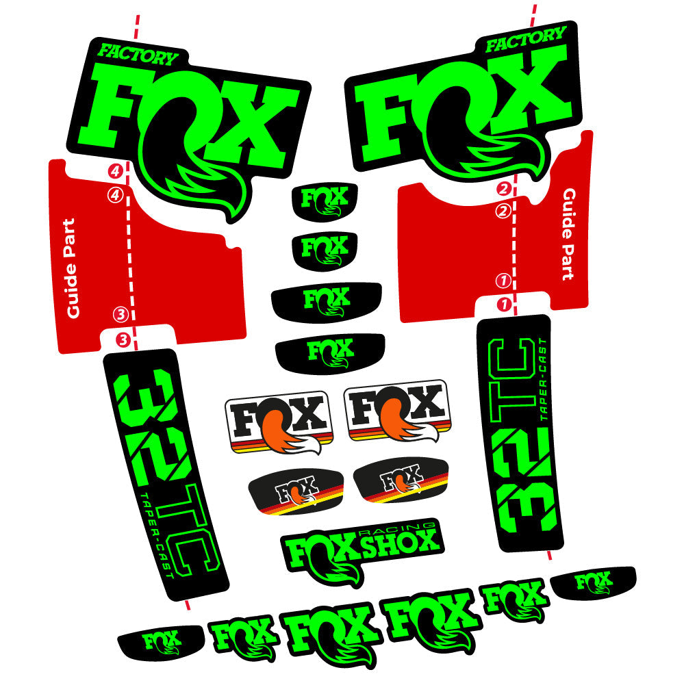 Autocollant Fox 32 Taper Cast Factory, Fourche 29, Autocollant Vélo vinyle