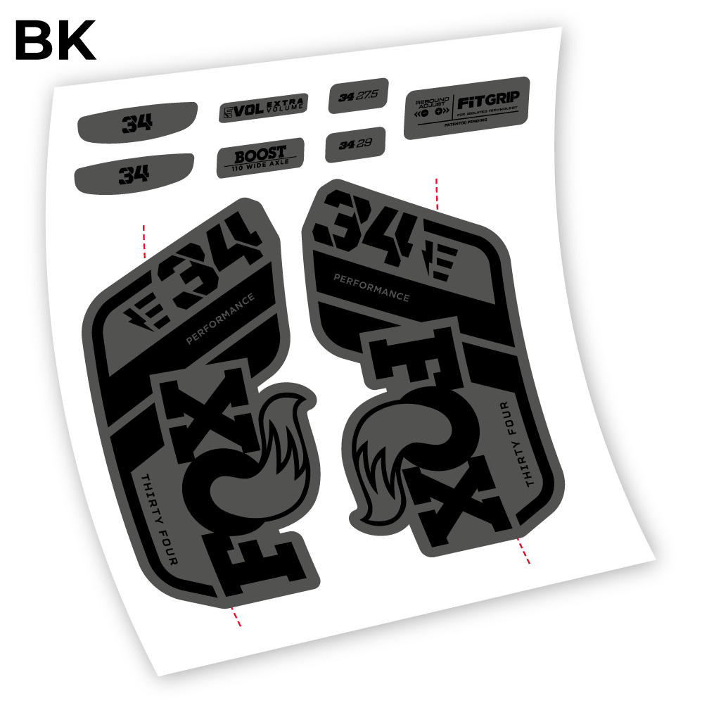 Autocollant, Fox 34 E-Vélo 2021 Stickers, Autocollant Vélo Fourche Vinyle